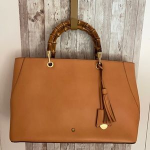 G.l.l.I leather amalfi tote with bamboo handles